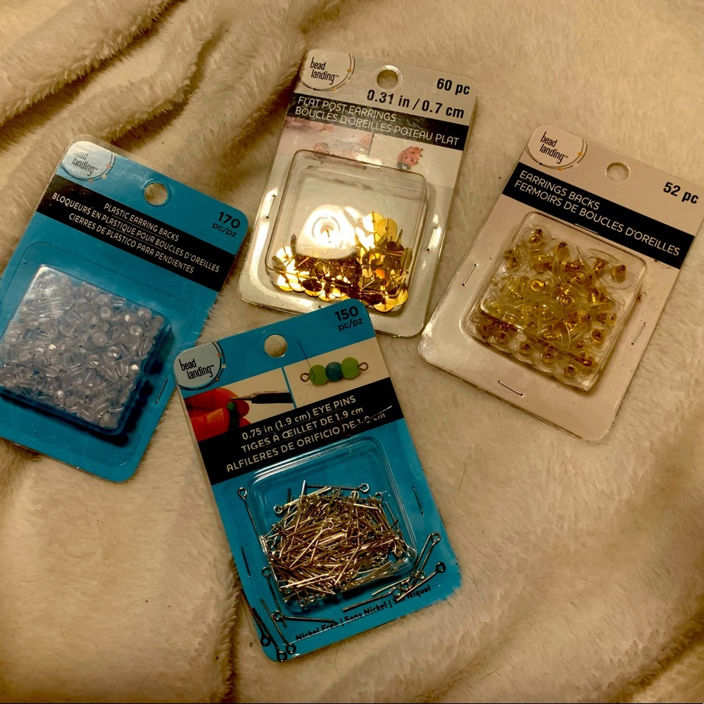 Misc. earring making supplies (and bead making)